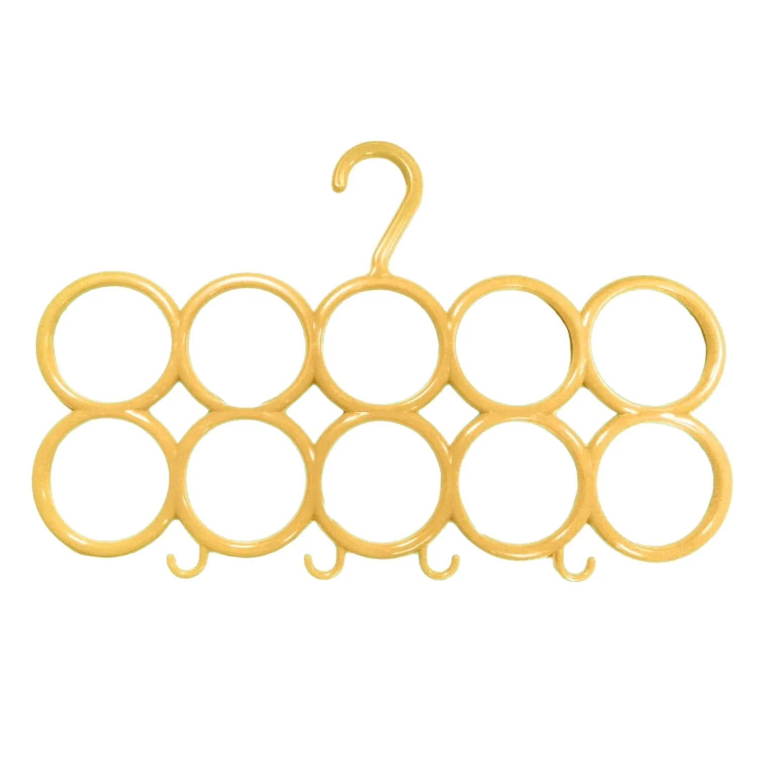 Kuber Industries 10-Circle Plastic Ring Hanger for Scarf, Shawl, Tie, Belt, Closet Accessory Wardrobe Organizer (Multicolour) - CTKTC030738