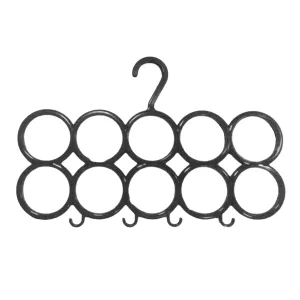 Kuber Industries 10-Circle Plastic Ring Hanger for Scarf, Shawl, Tie, Belt, Closet Accessory Wardrobe Organizer (Multicolour) - CTKTC030738