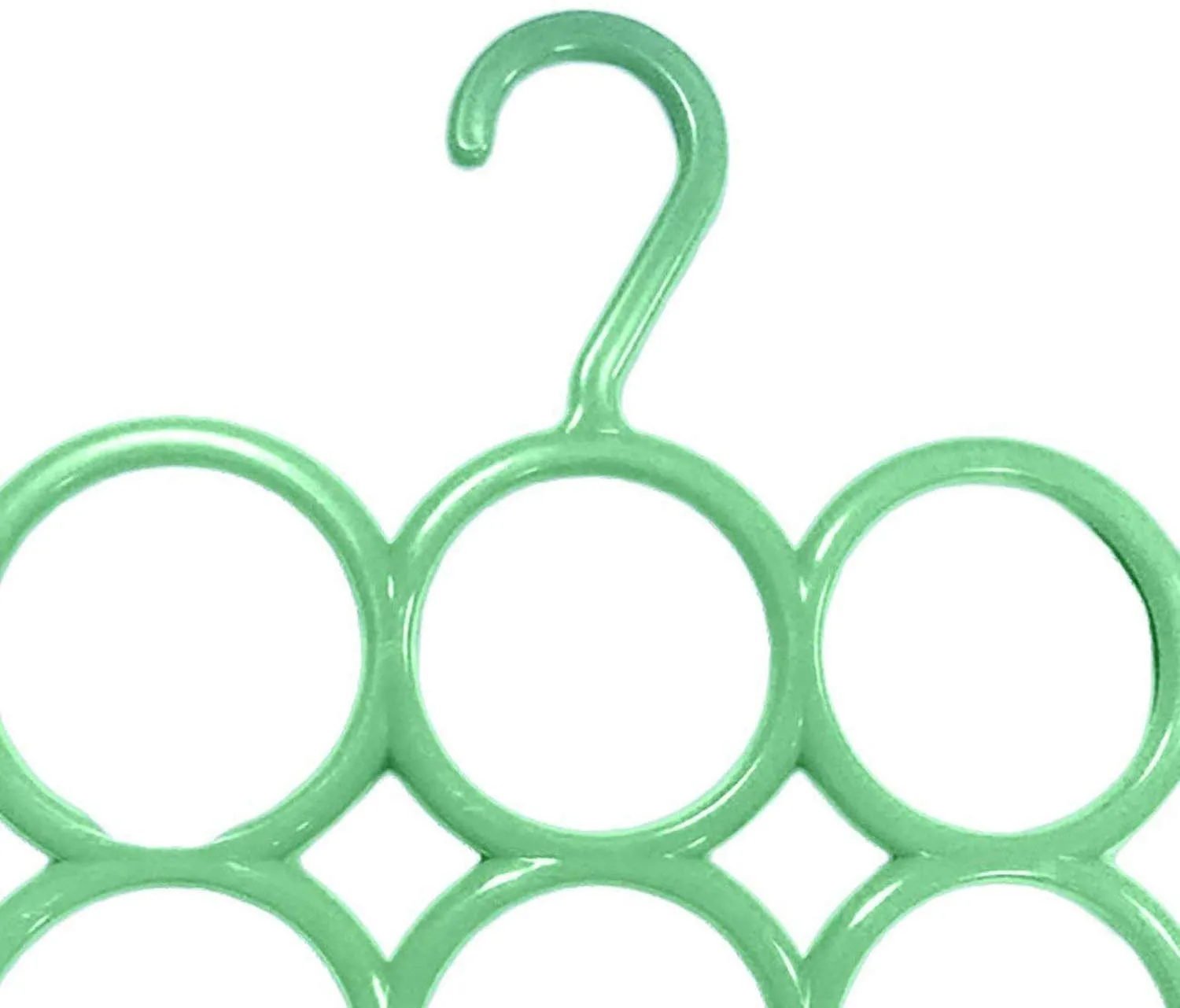 Kuber Industries 10-Circle Plastic Ring Hanger for Scarf, Shawl, Tie, Belt, Closet Accessory Wardrobe Organizer (Multicolour) - CTKTC030738
