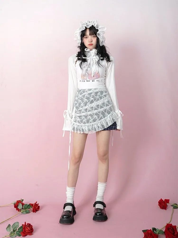 Lace Knit Sunscreen Short Top【s0000001128】