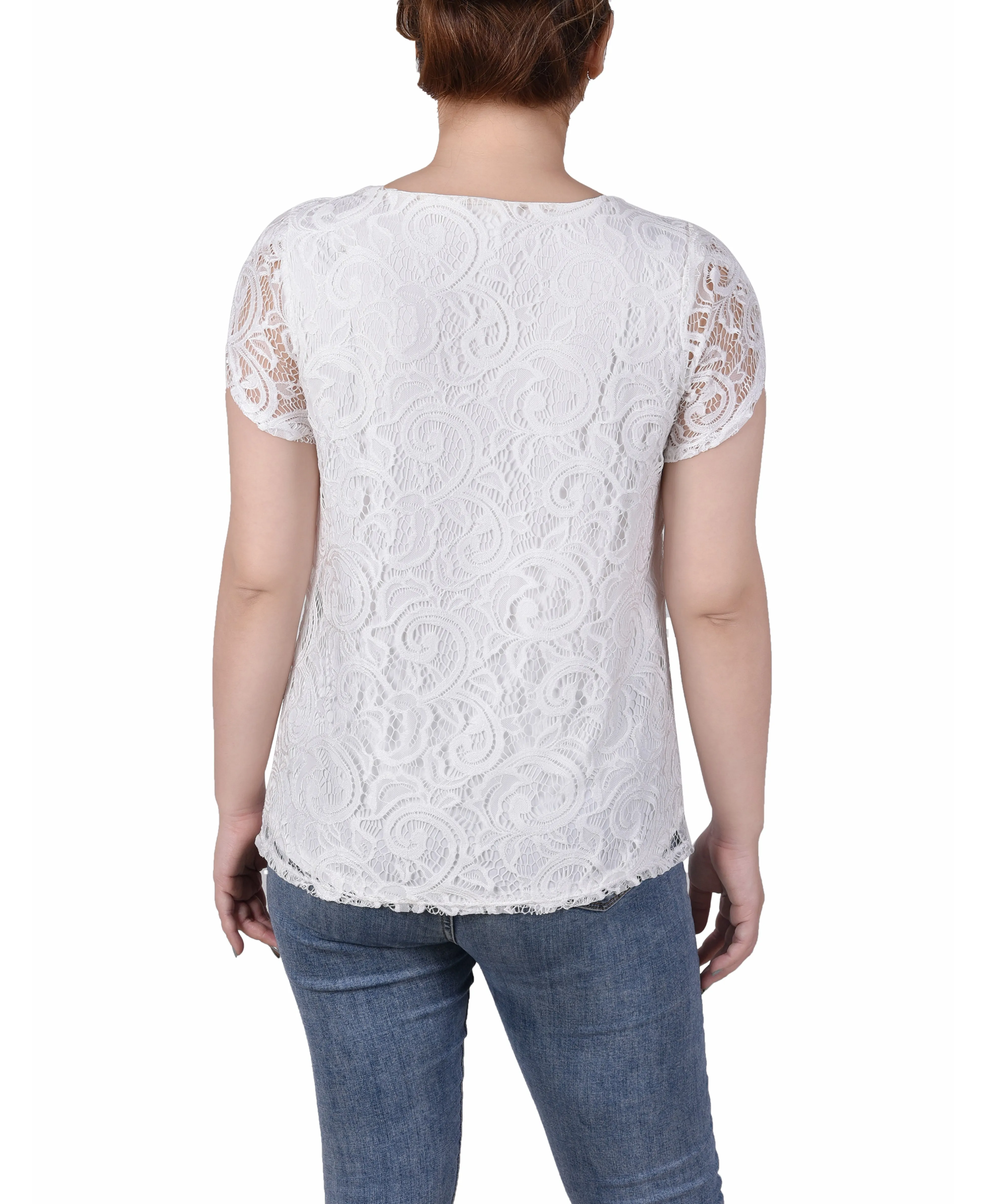 Lace Petal Sleeve Top