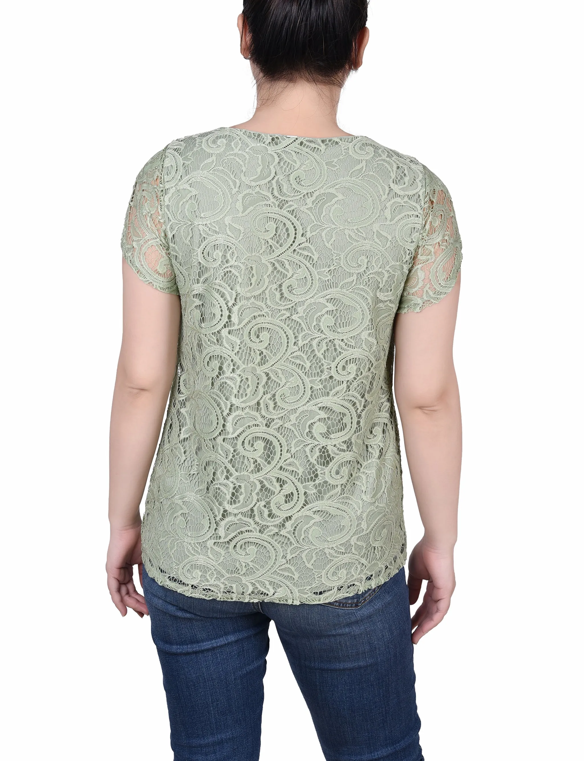 Lace Petal Sleeve Top