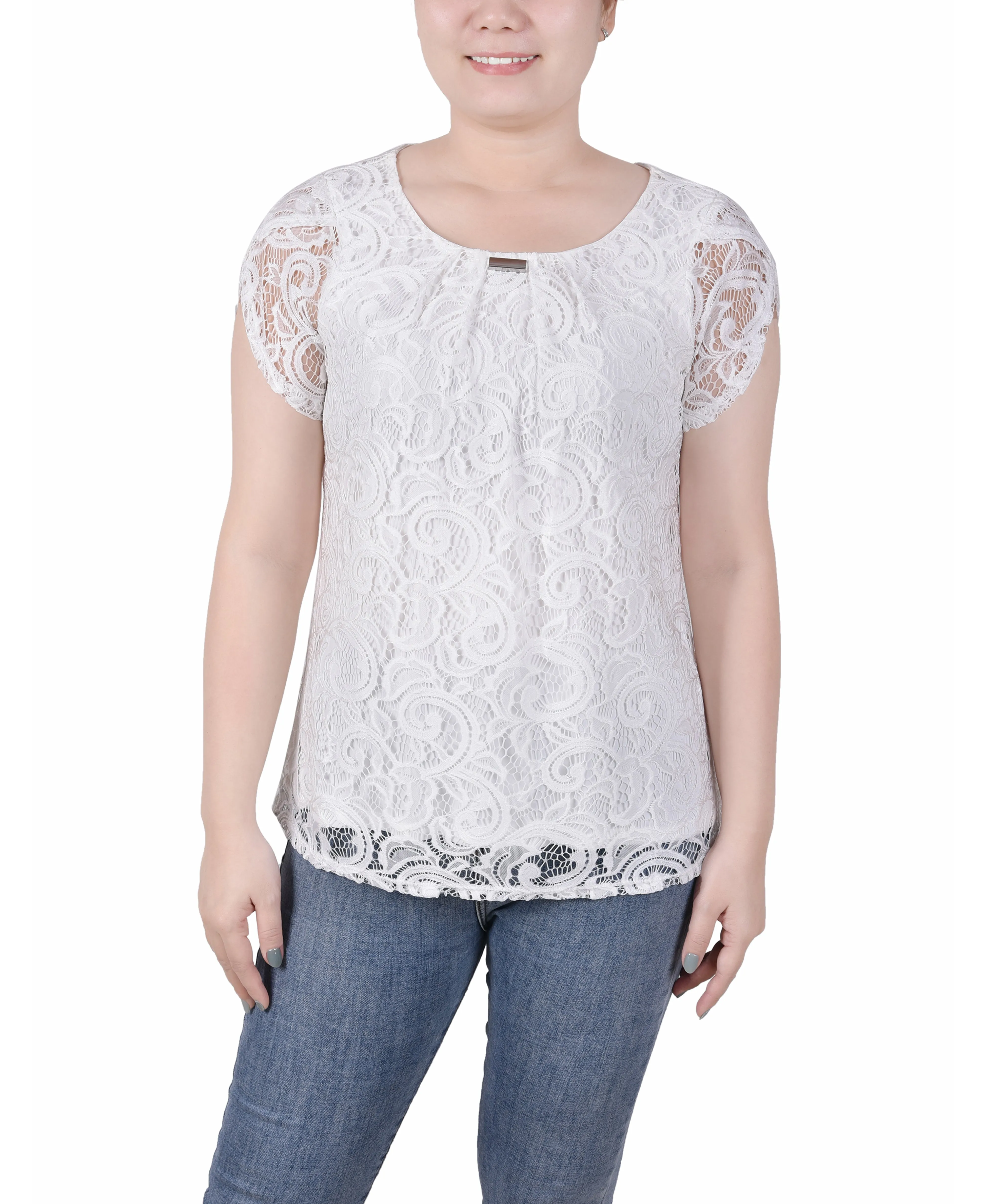 Lace Petal Sleeve Top