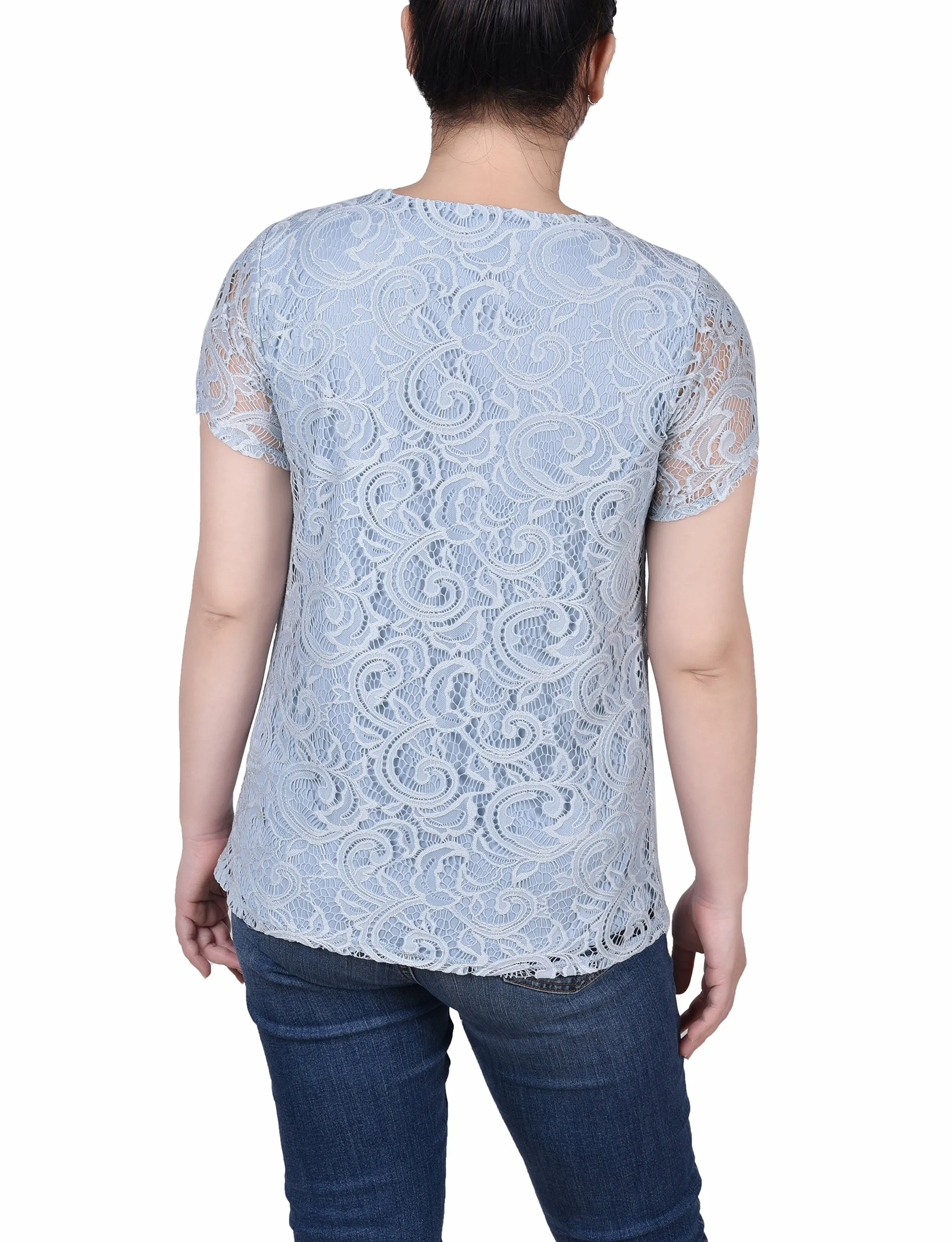 Lace Petal Sleeve Top