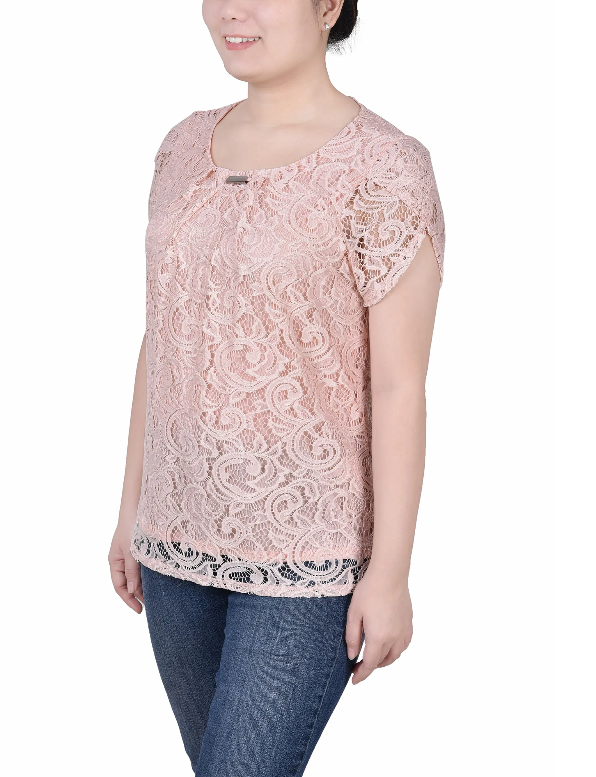 Lace Petal Sleeve Top