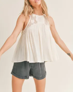 Lace Tank Top - Cream