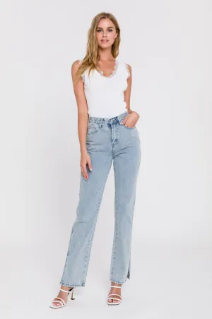 Lace Trim Knit Top