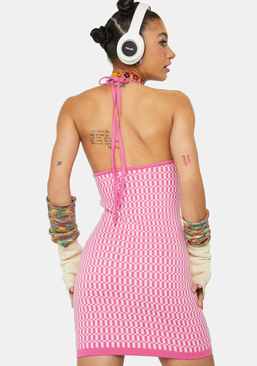Lady Morning Social Knit Halter Dress