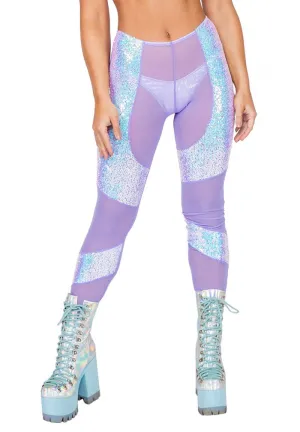 Lavender And Blue Mesh Sequin Chaps