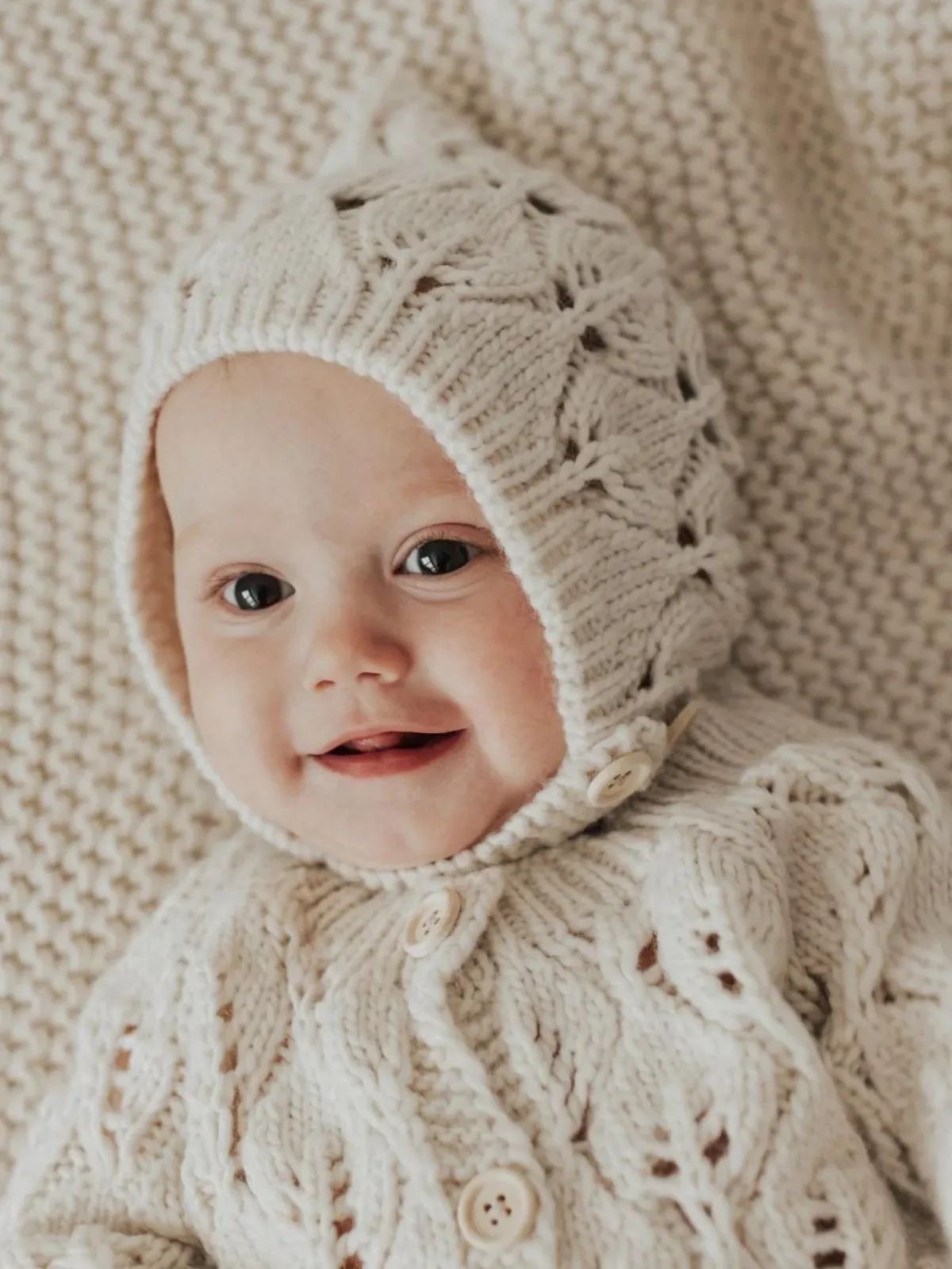 Leaf Lace Bonnet, Natural