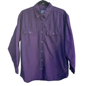 Lee Vintage Mens Purple Button-Up Long Sleeve Heavyweight Cotton Flannel Shirt S