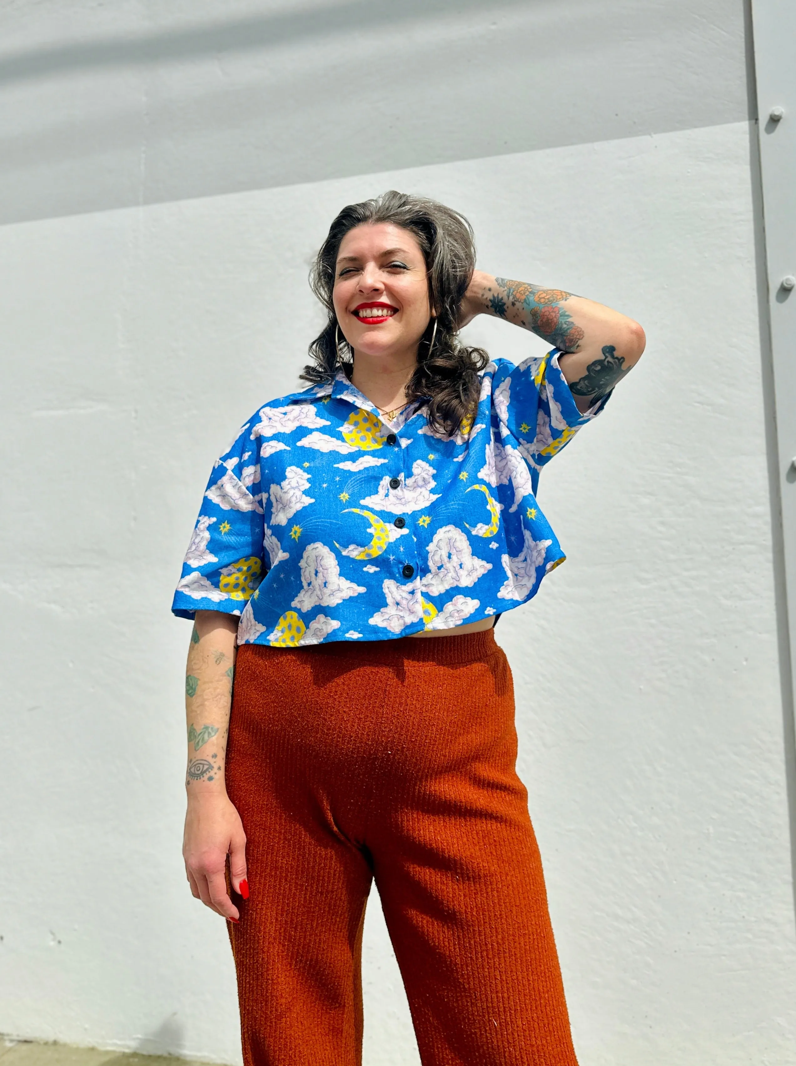 Linen Olivia Top Cloud People