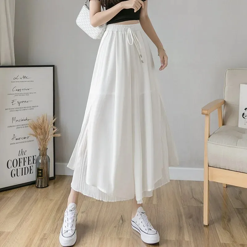 Lisa | Women's high waist chiffon skirt with pleats