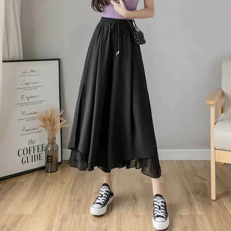 Lisa | Women's high waist chiffon skirt with pleats