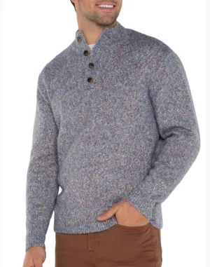 LIVERPOOL MOCKNECK BUTTON SWEATER
