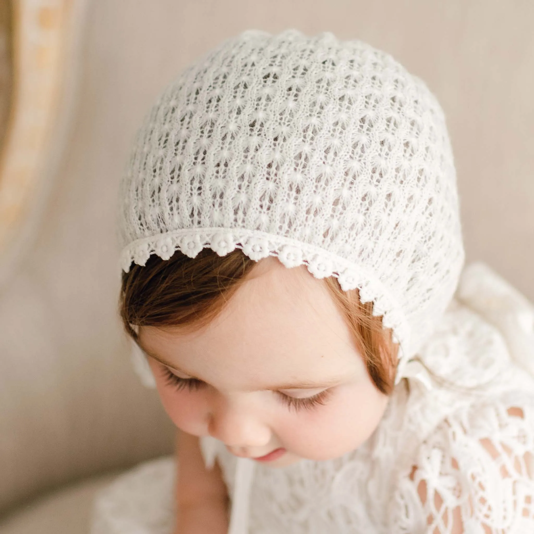 Lola Christening Knit Bonnet
