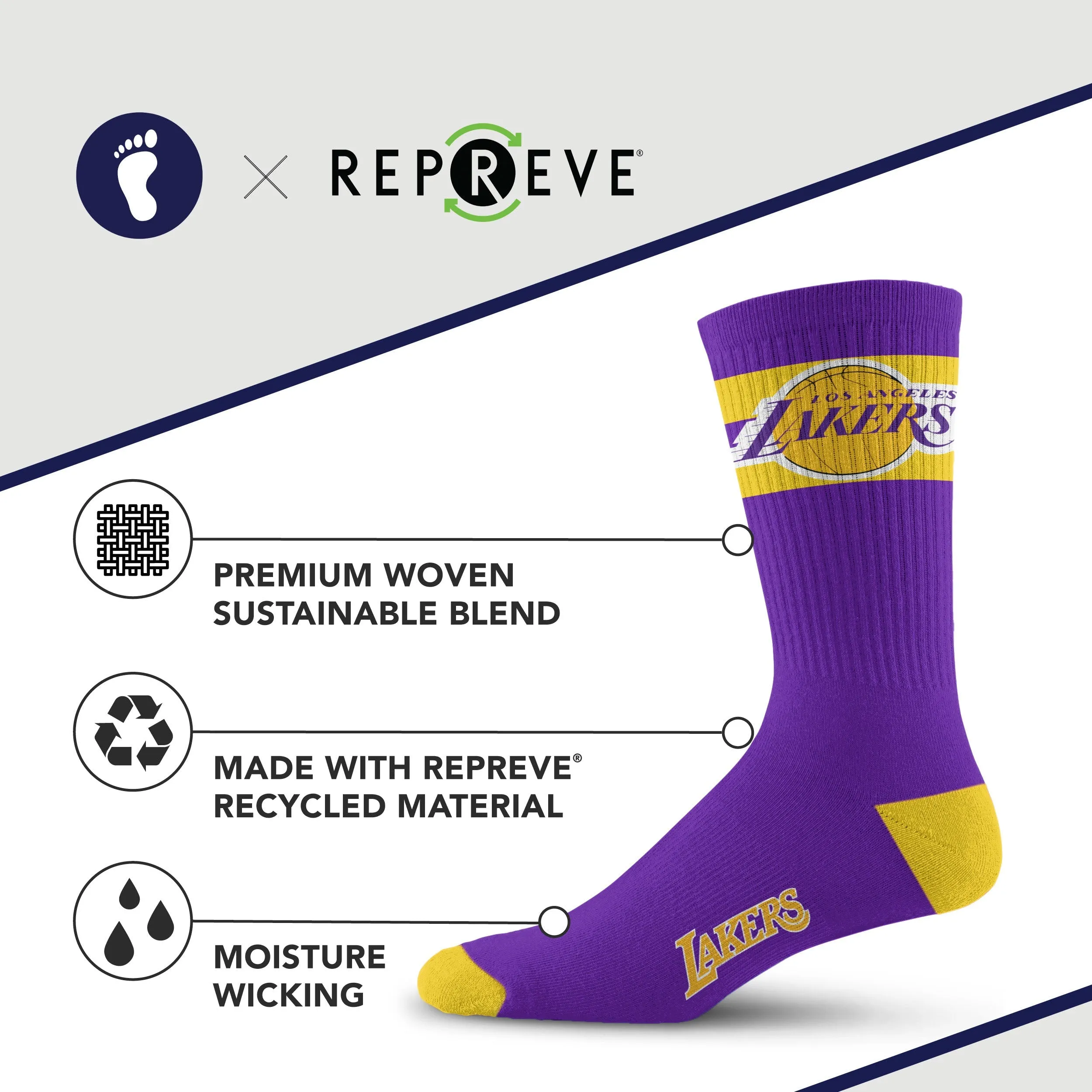 Los Angeles Lakers Legend Premium Crew Socks