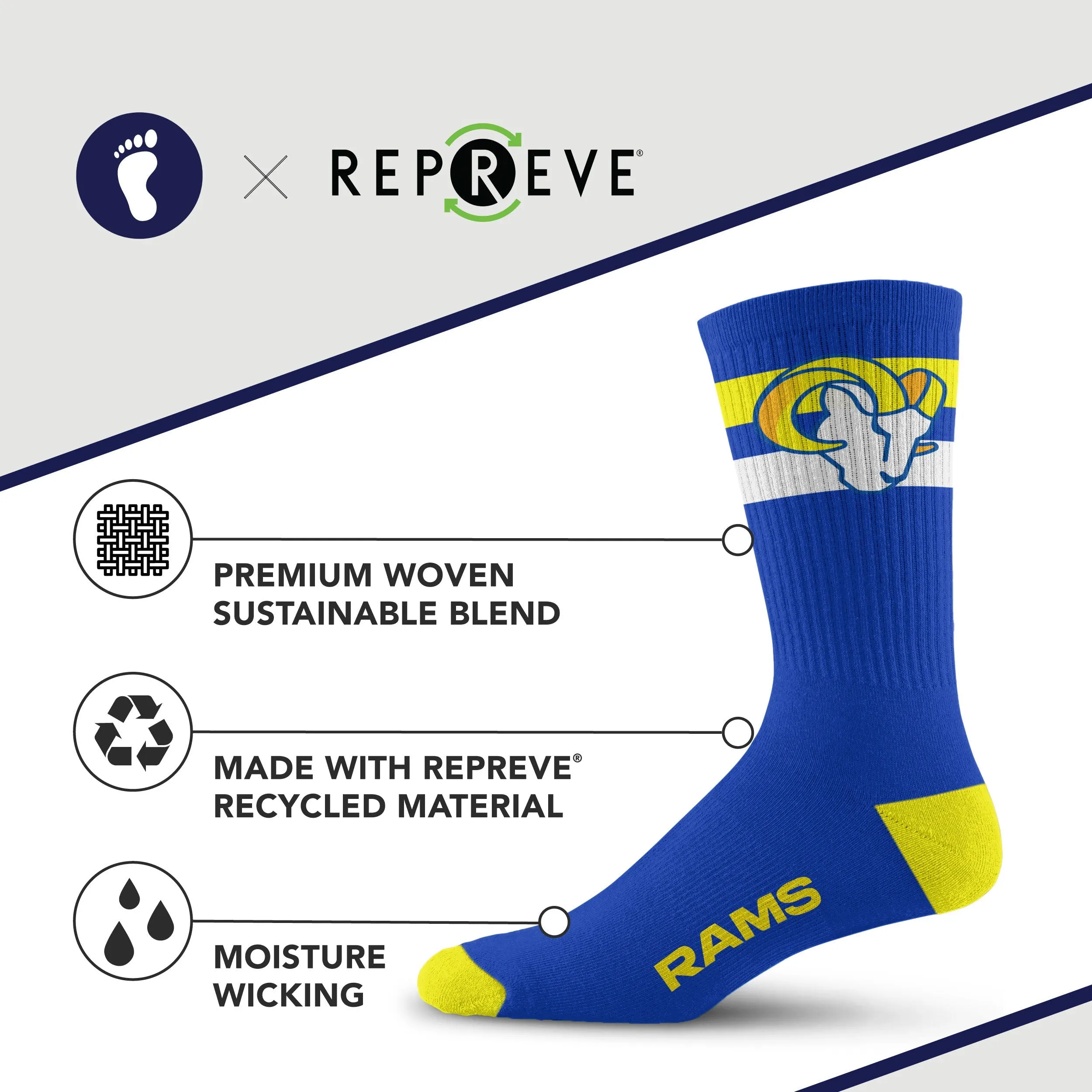 Los Angeles Rams Legend Premium Crew Socks