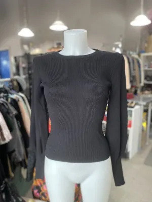 Love Tree puff sleeves ribbed knit top M