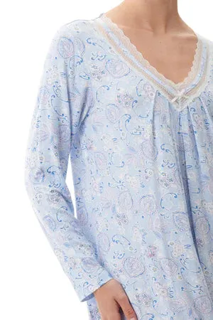 Lucy Modal Long Sleeve Short Nightie W/ Shelf Bra