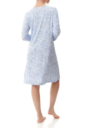 Lucy Modal Long Sleeve Short Nightie W/ Shelf Bra