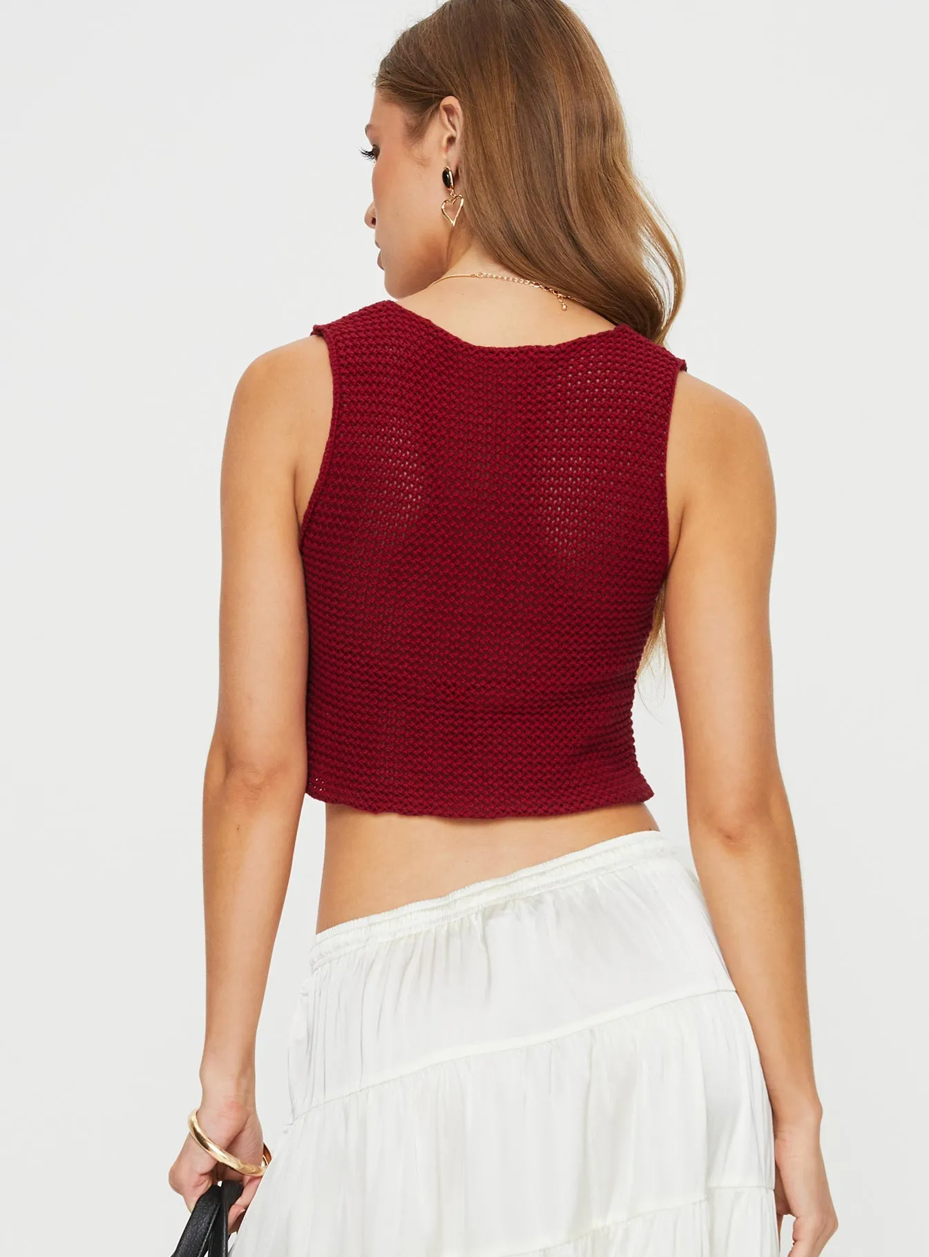 Lynette Knit Top Red