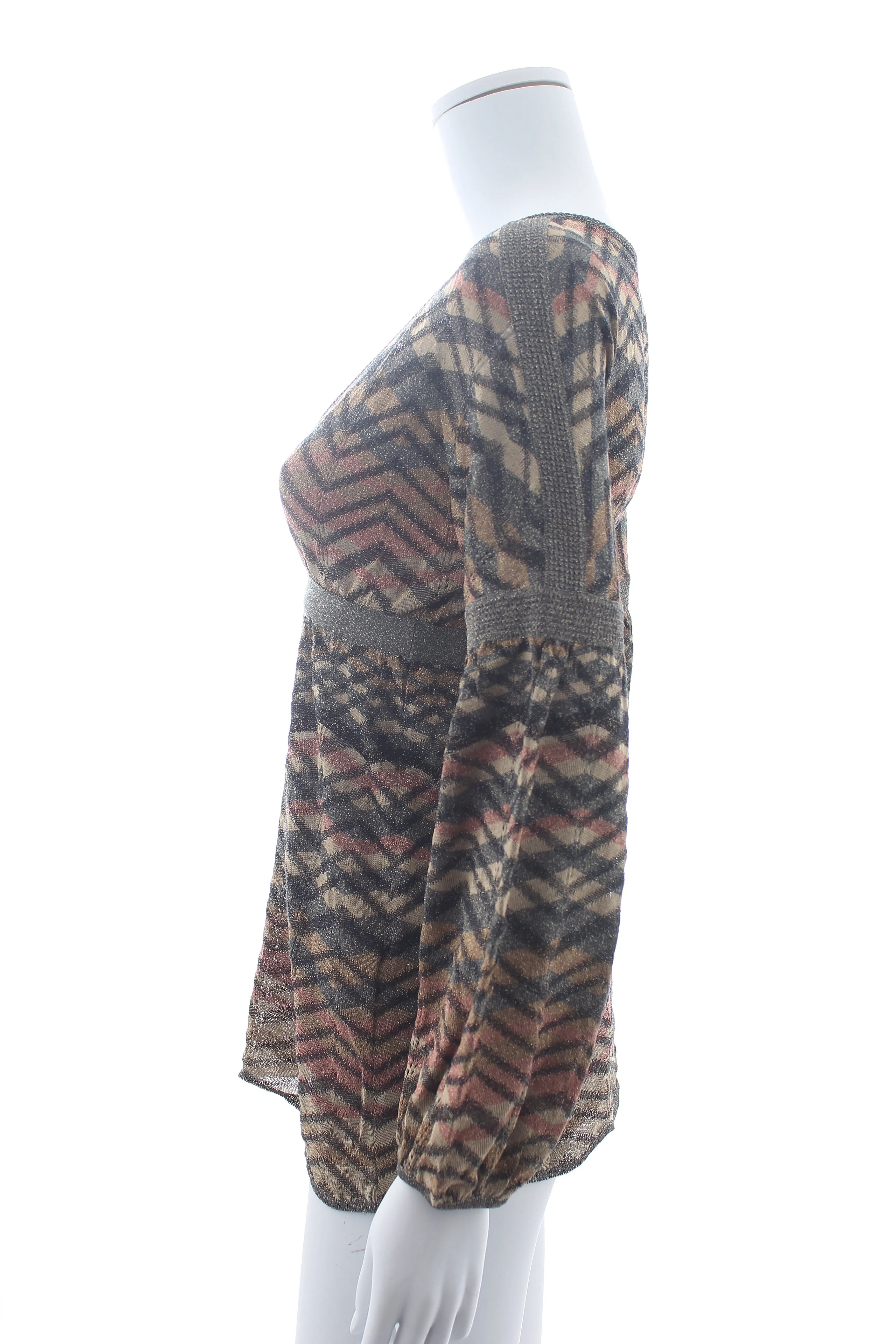 M Missoni Metallic Zig-Zag Knit Top