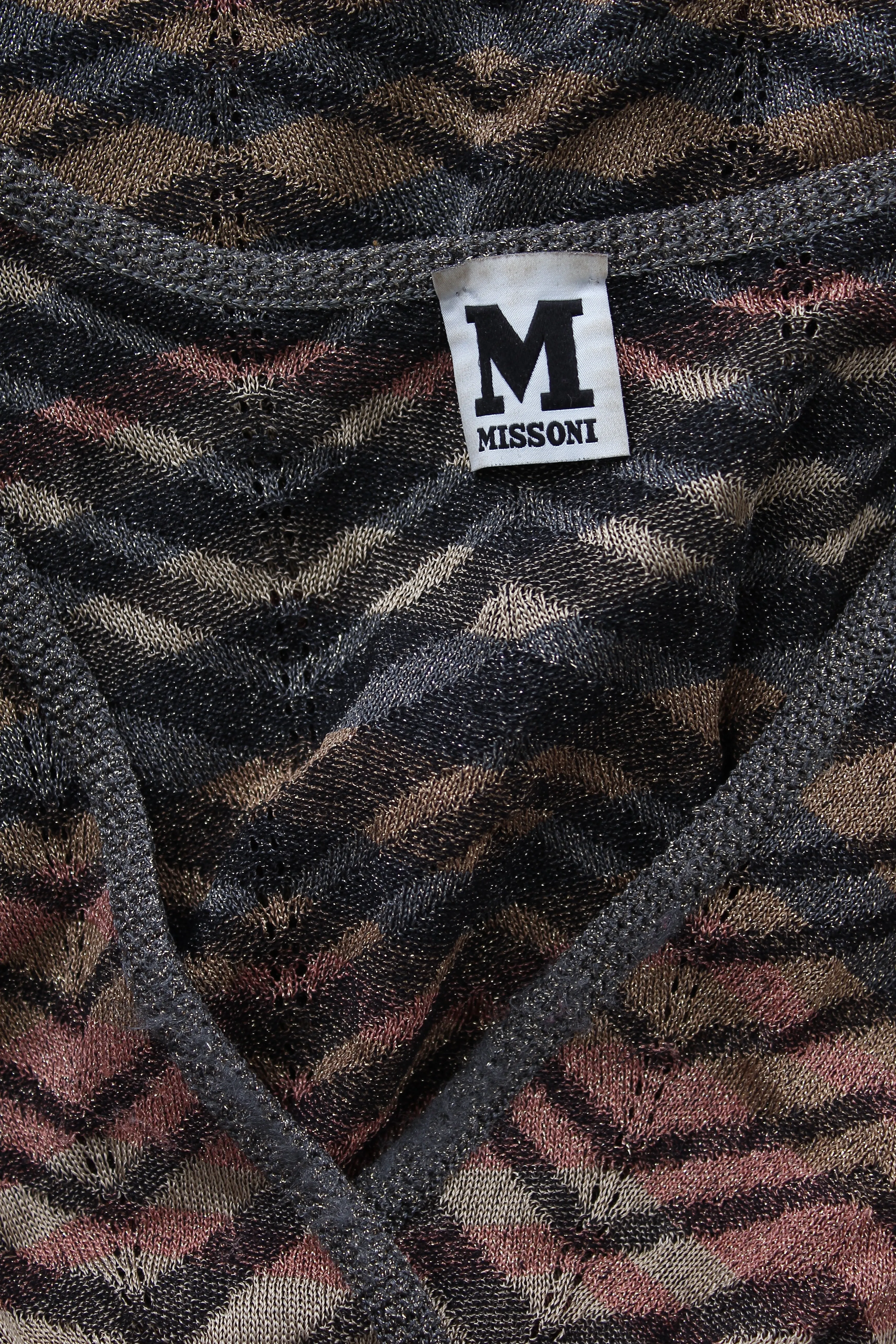 M Missoni Metallic Zig-Zag Knit Top