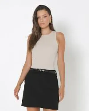 MADISON THE LABEL-PERRY KNIT TOP-OYSTER
