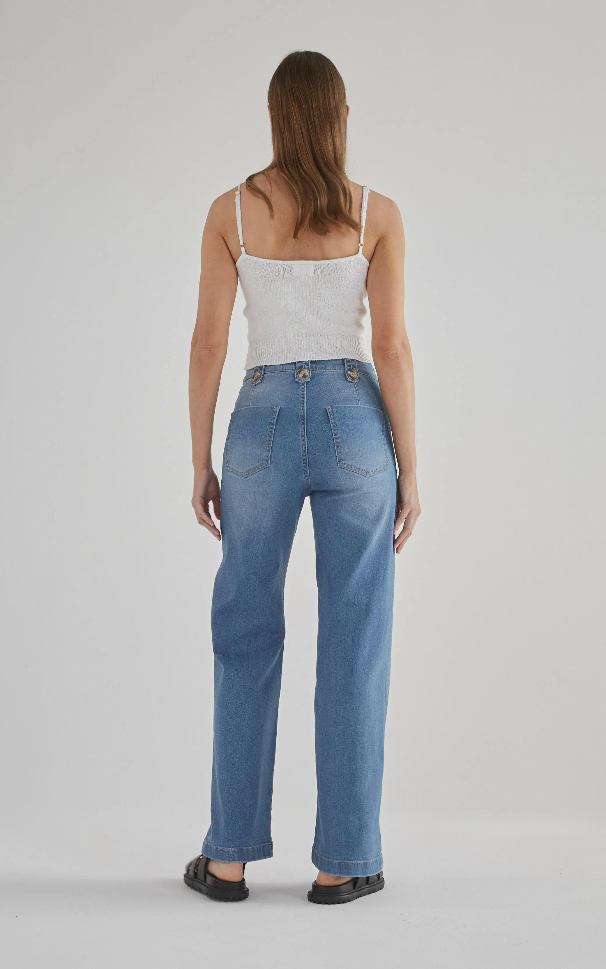 Marcia Ecru Knit Tank