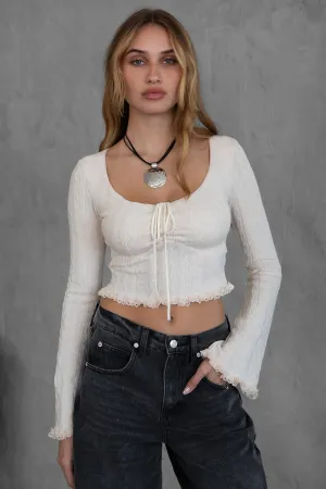 Marilyn Lace Trim Knit Top