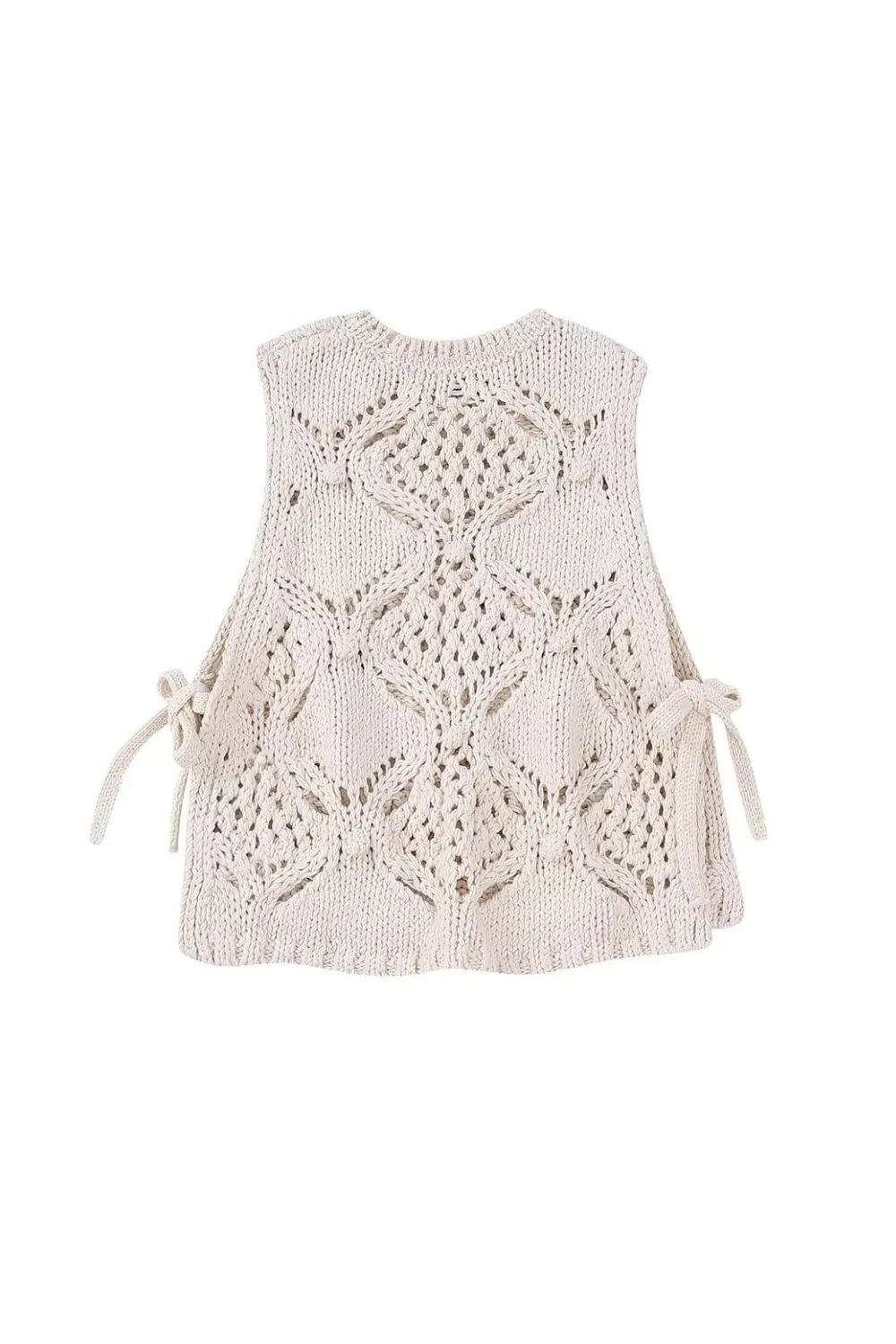 ‘Marina’ Cropped Round Neck Sleeveless Knit Top