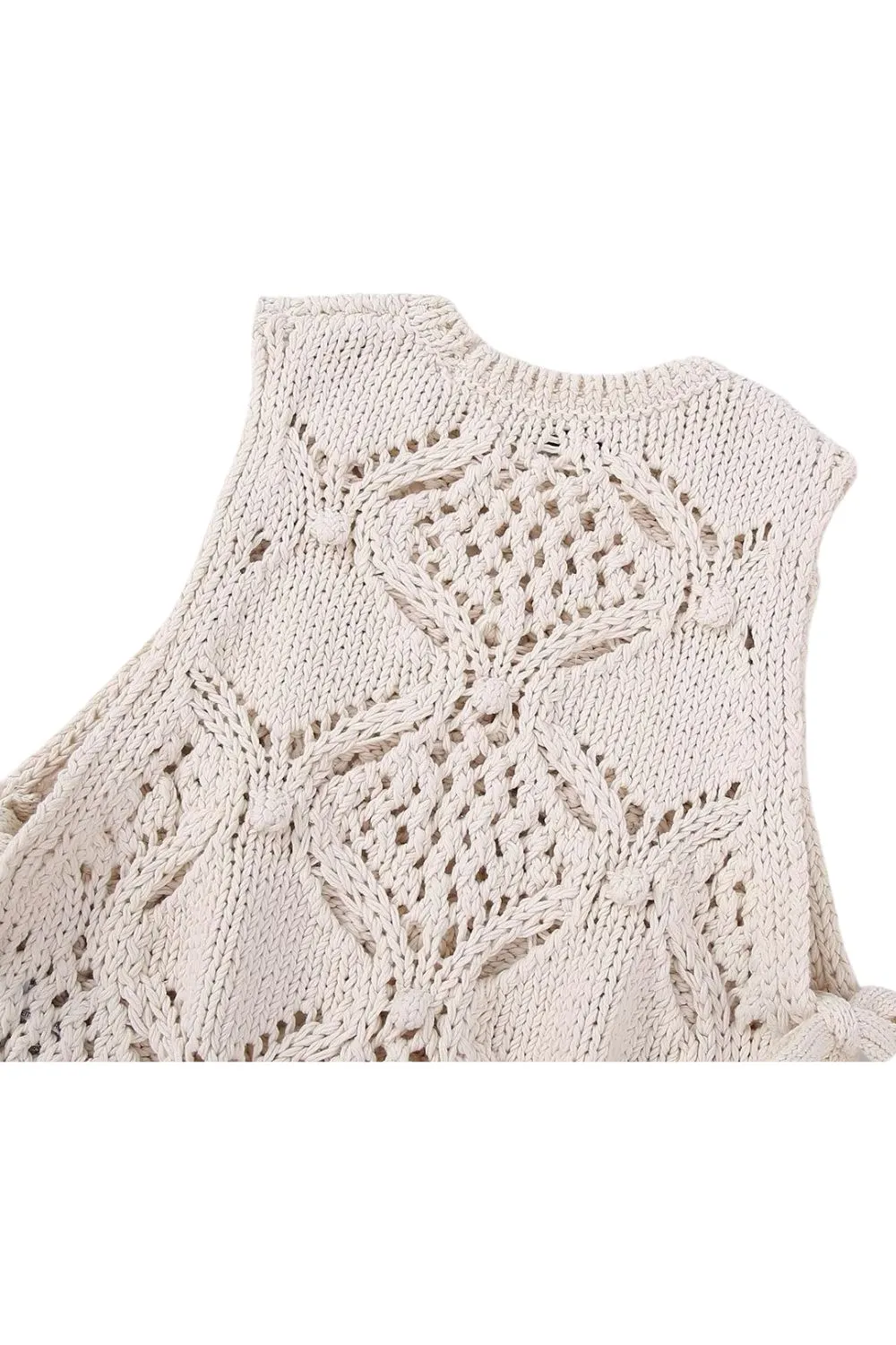 ‘Marina’ Cropped Round Neck Sleeveless Knit Top