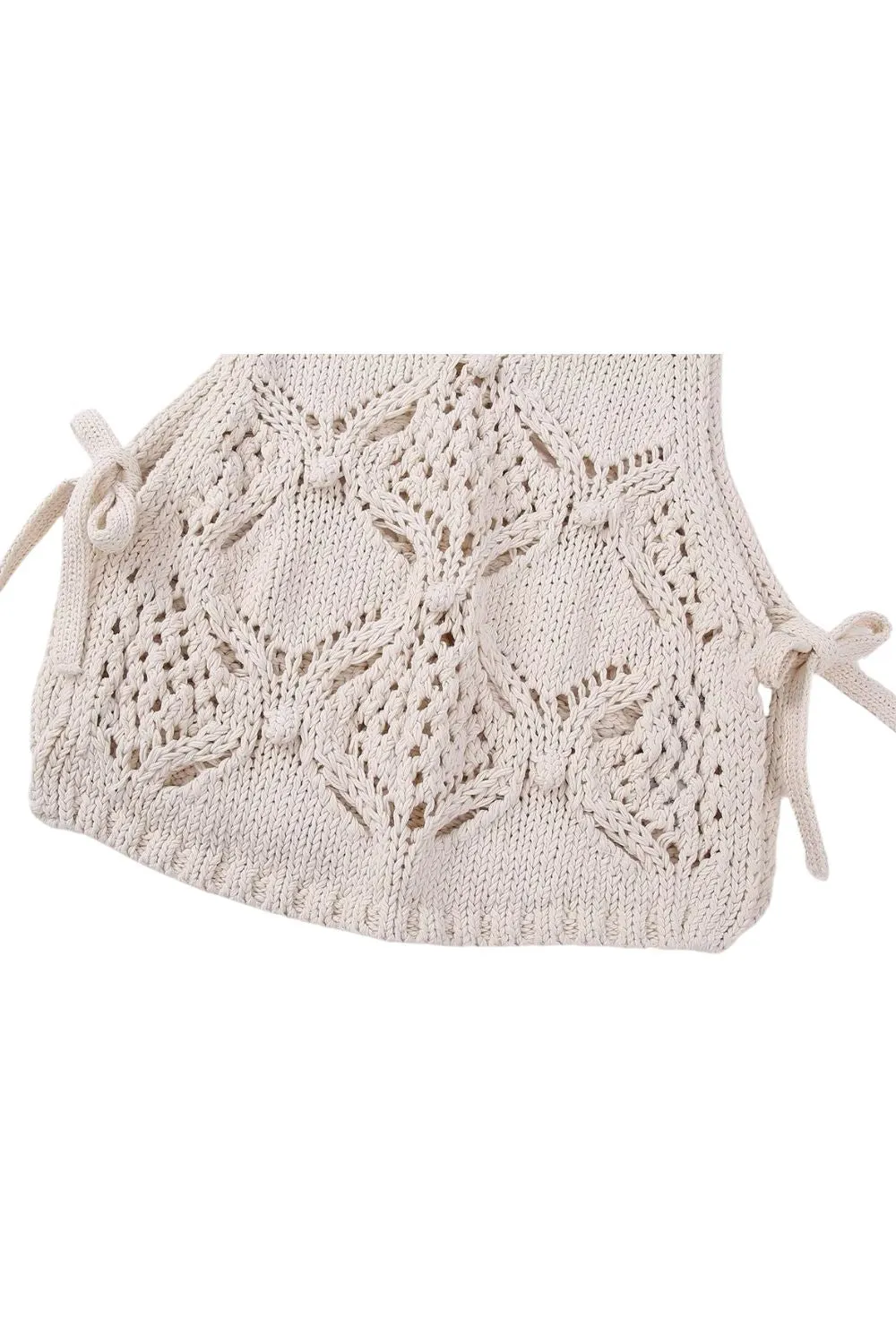 ‘Marina’ Cropped Round Neck Sleeveless Knit Top