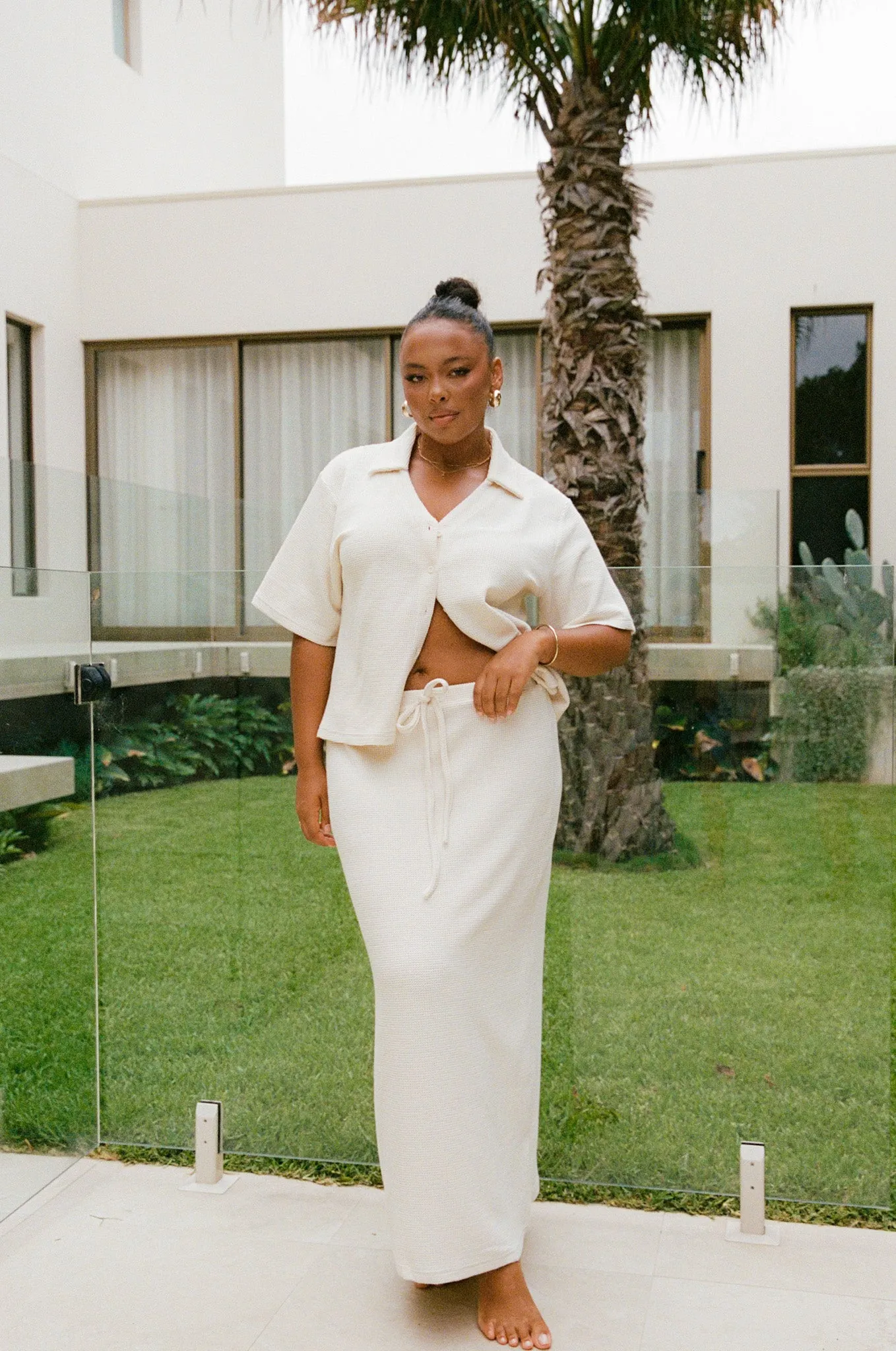 MARLEY WAFFLE MAXI SKIRT OASIS