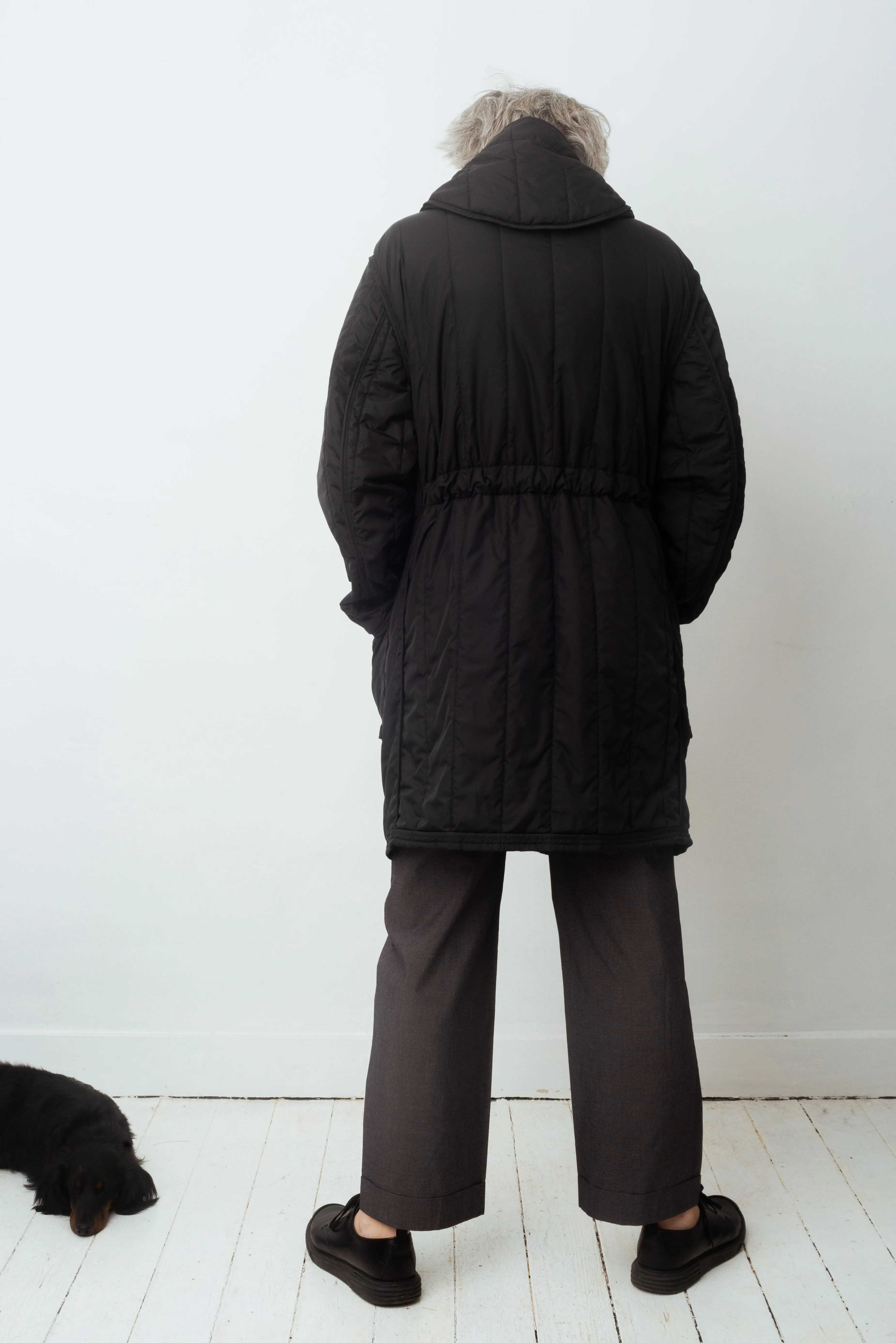 Martin Margiela FW 2018 black down coat with hood