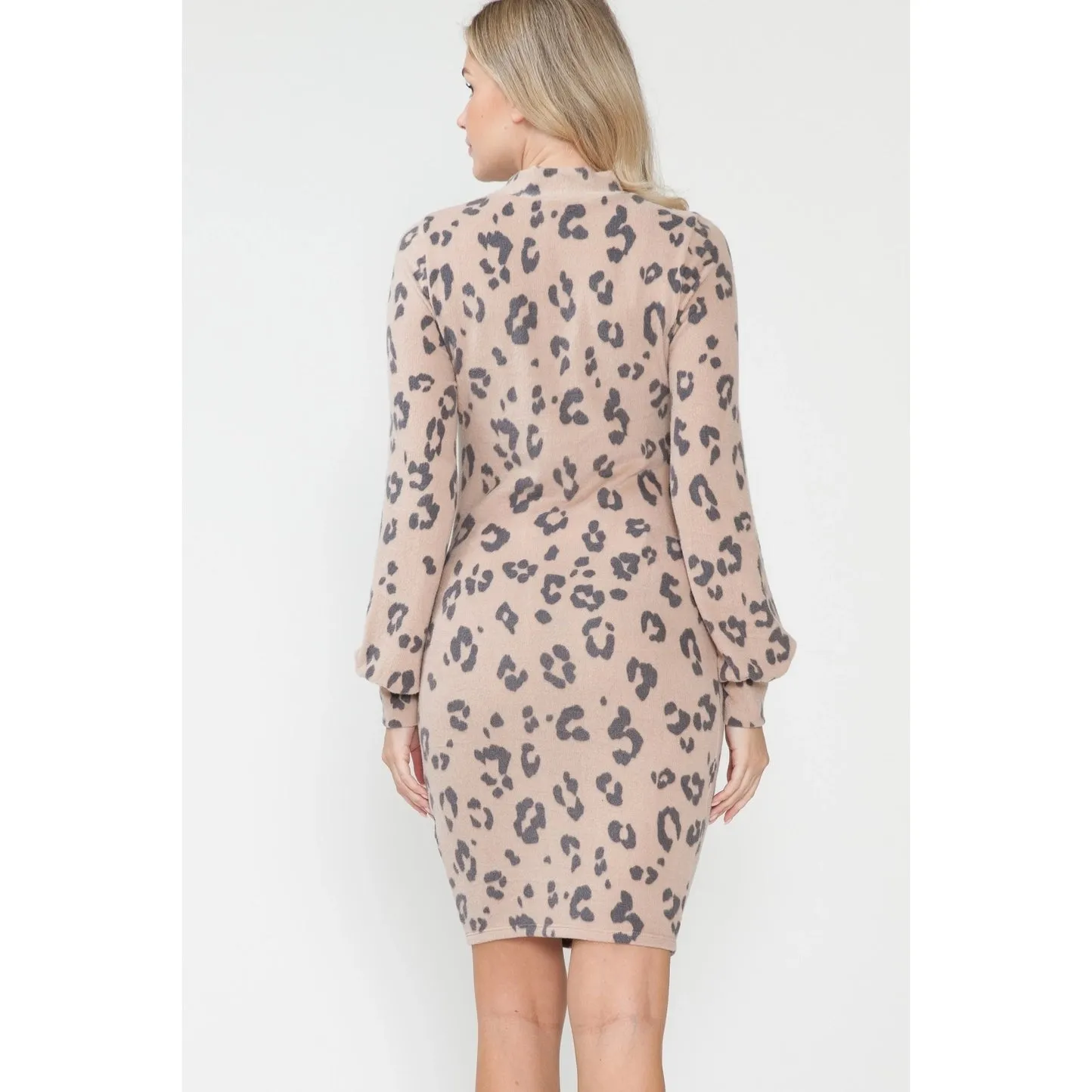 Maternity Leopard Bodycon Midi Dress