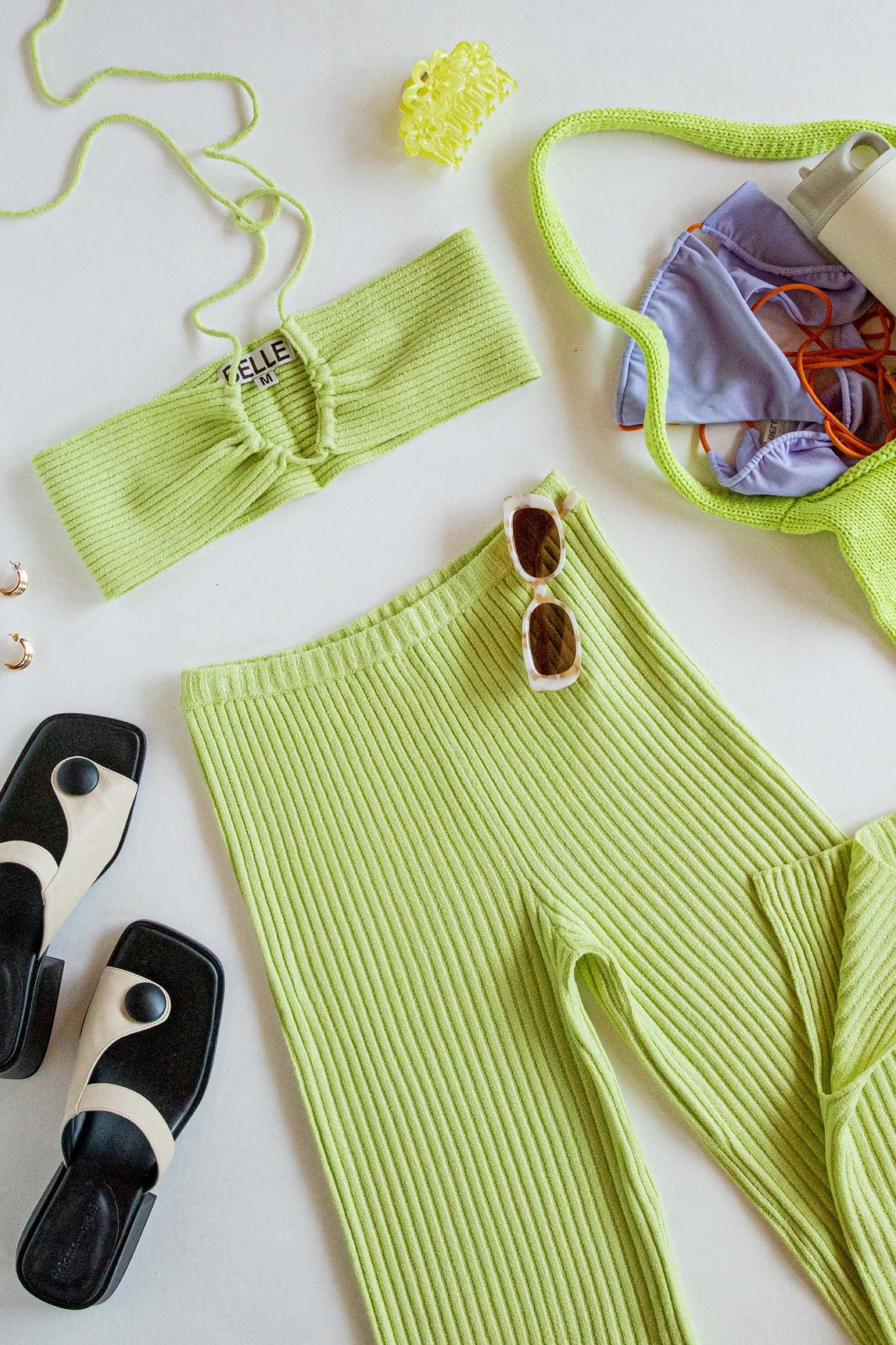 Melon Knit String Top