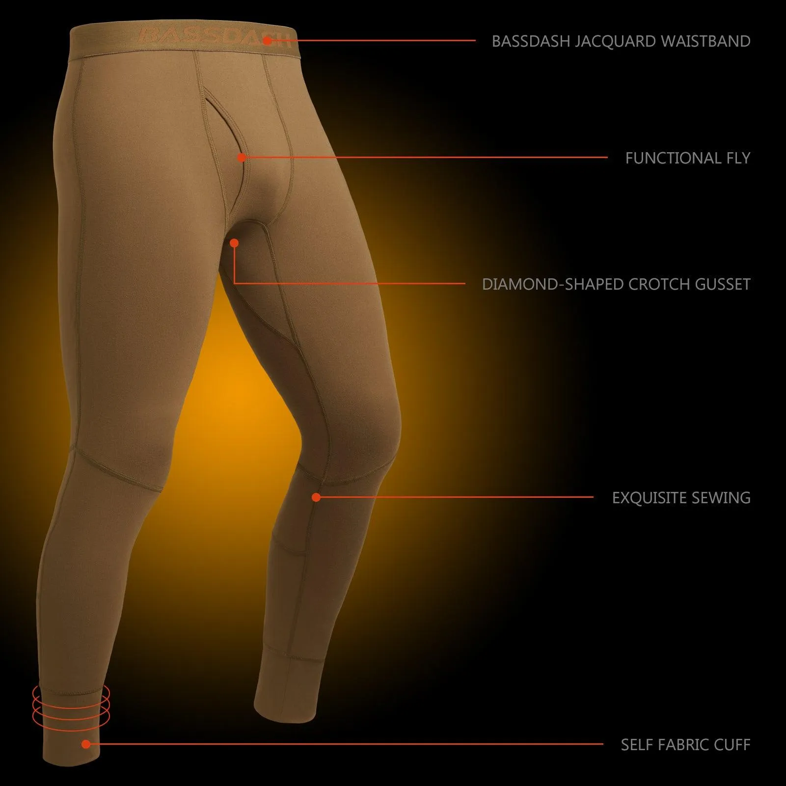 Men's Midweight Thermal Base Layer Bottom FS20M