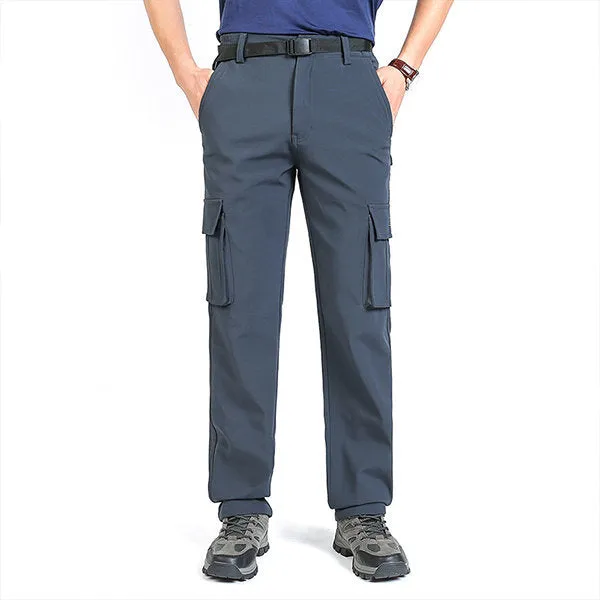 Mens Thicken Thermal Multi-pockets Cargo Pants