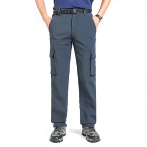 Mens Thicken Thermal Multi-pockets Cargo Pants