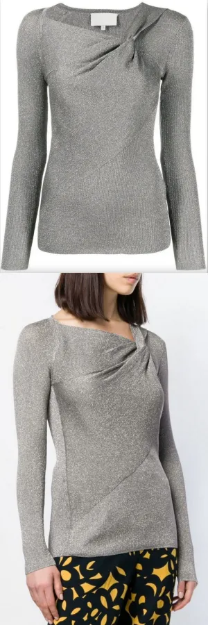 Metallic Fitted Knit Top