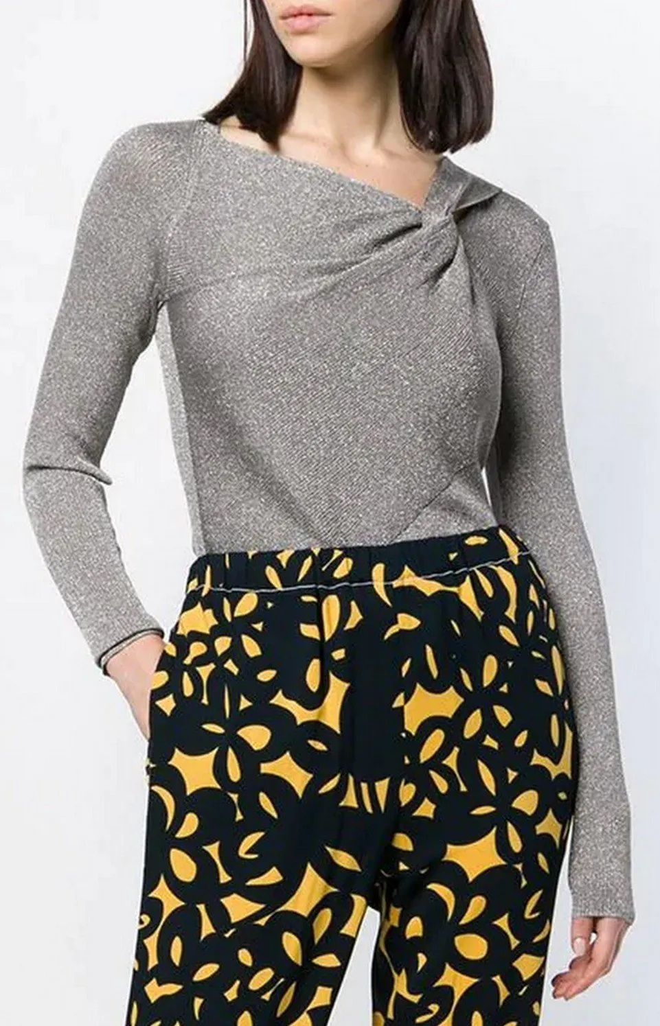 Metallic Fitted Knit Top