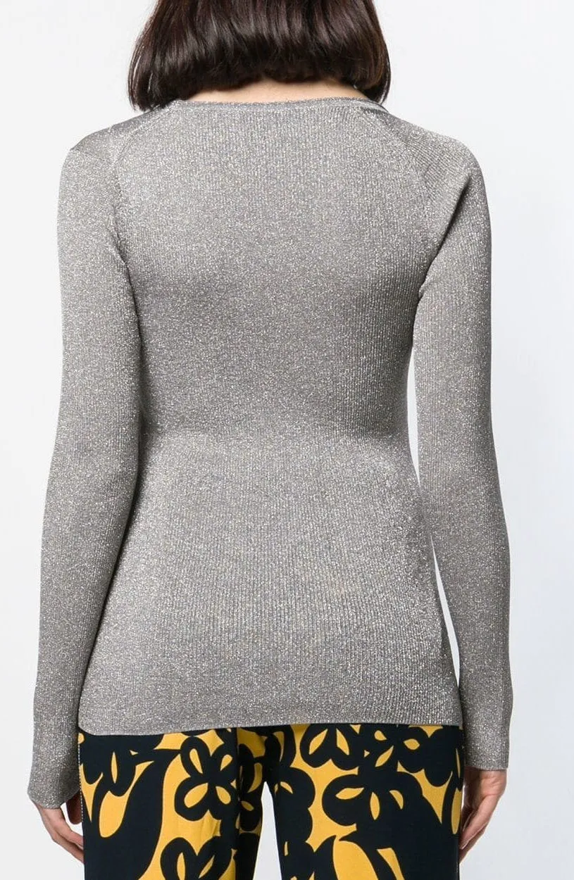 Metallic Fitted Knit Top