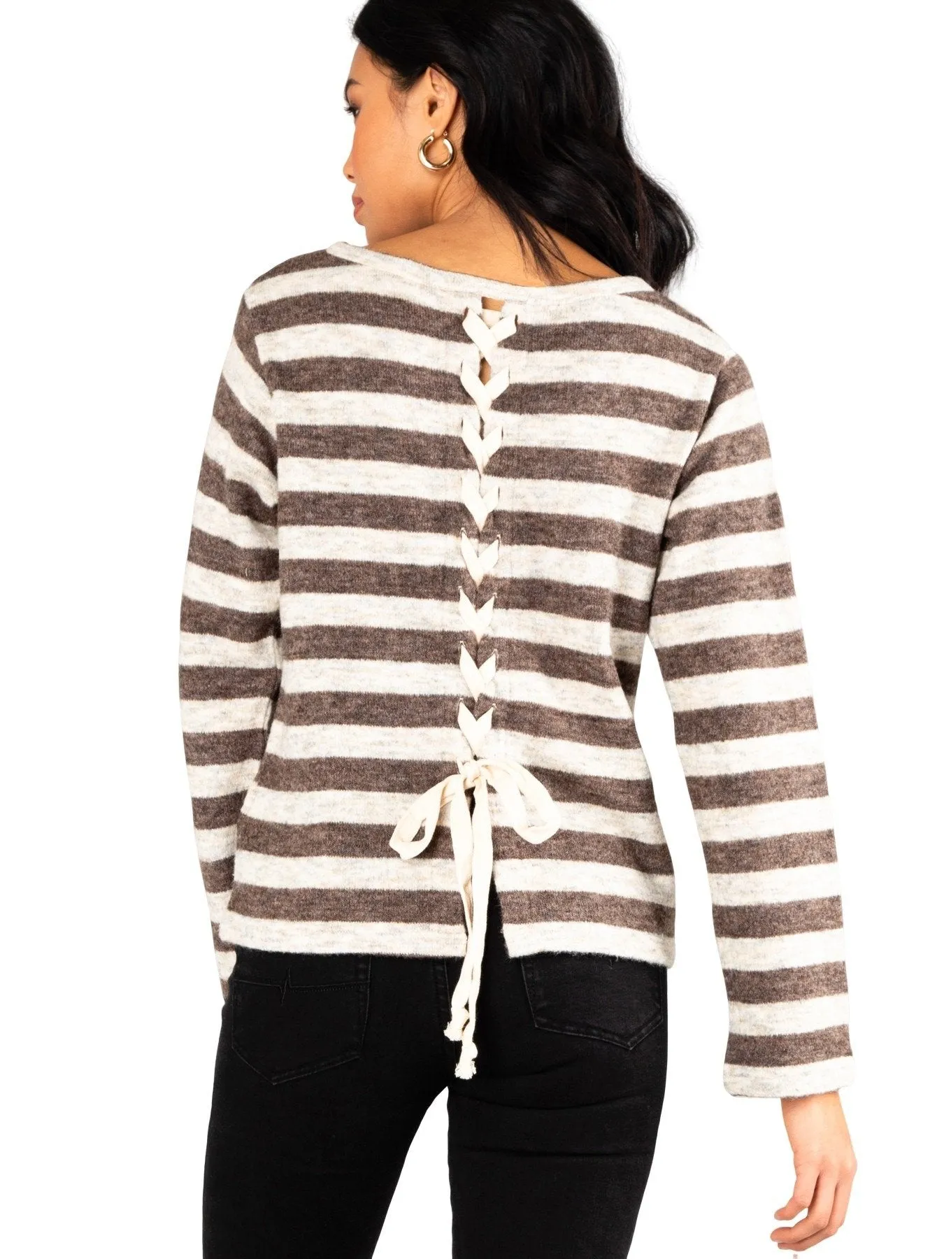 Millie Back Lace Top - Coffee Bean
