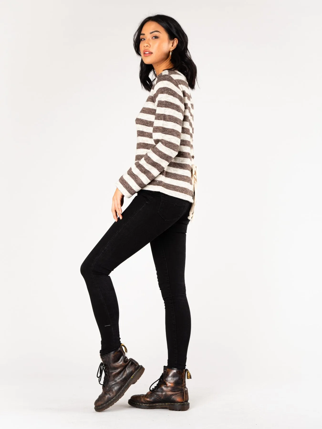 Millie Back Lace Top - Coffee Bean