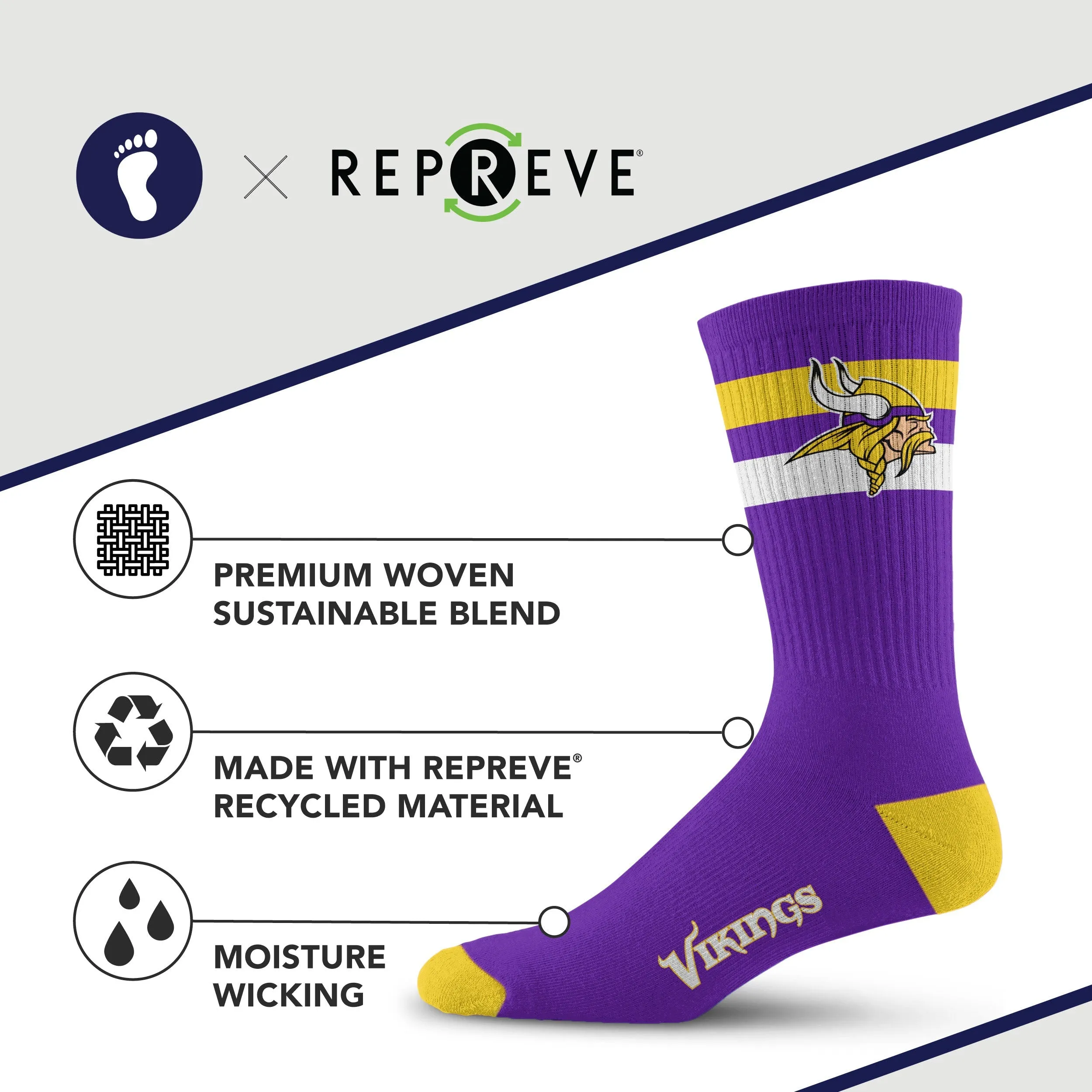 Minnesota Vikings Legend Premium Crew Socks
