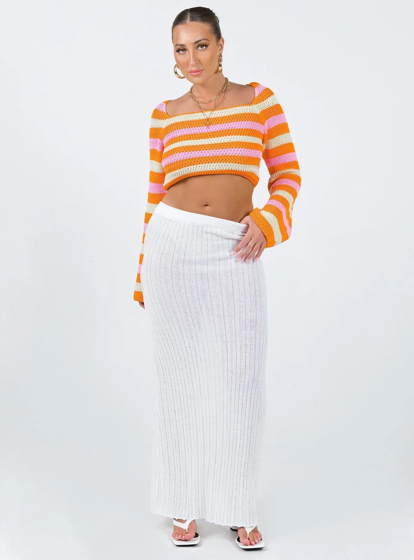 Mitty Knit Top Orange