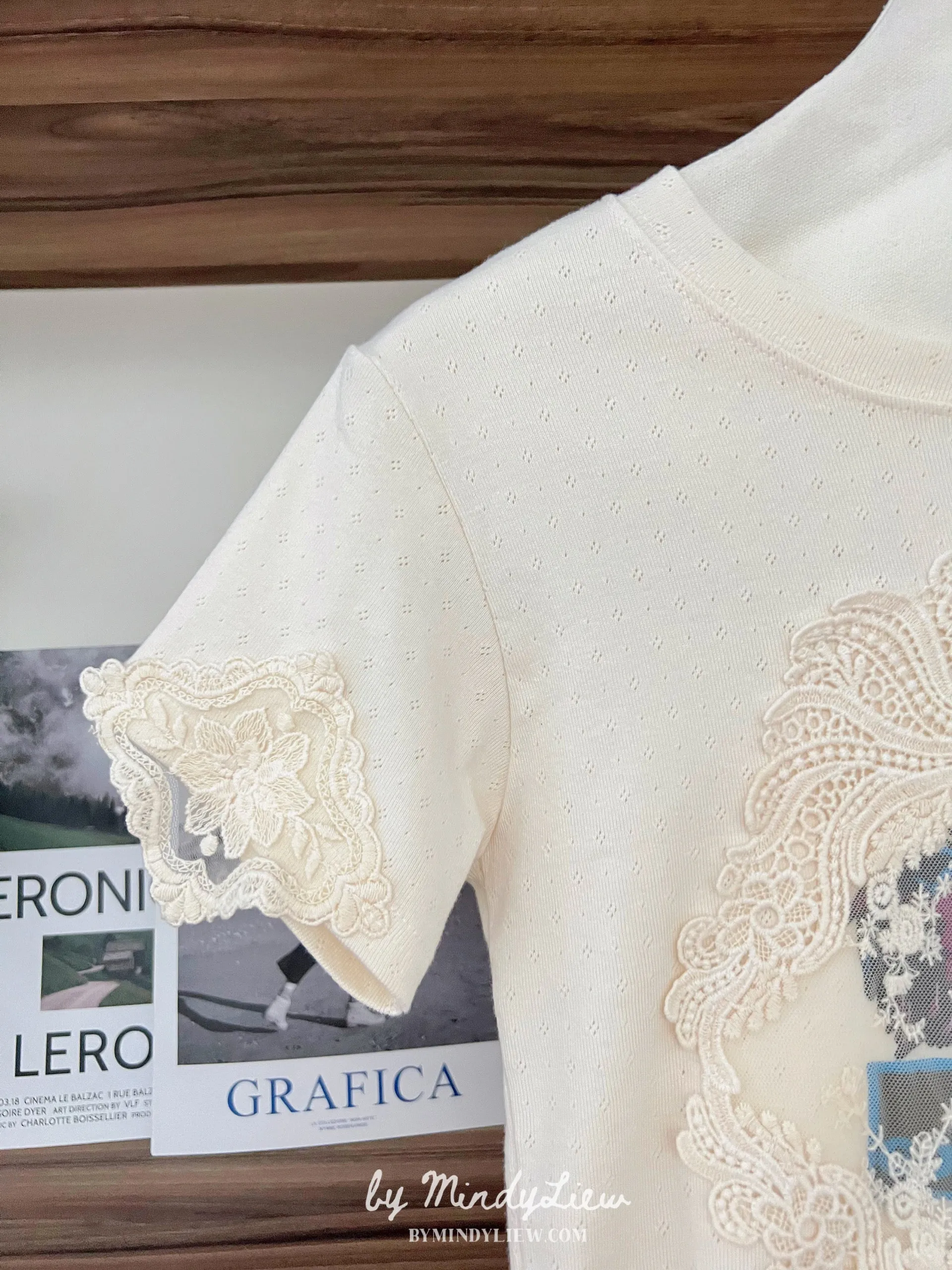 ML24327 Embroidered Lace Knit Top