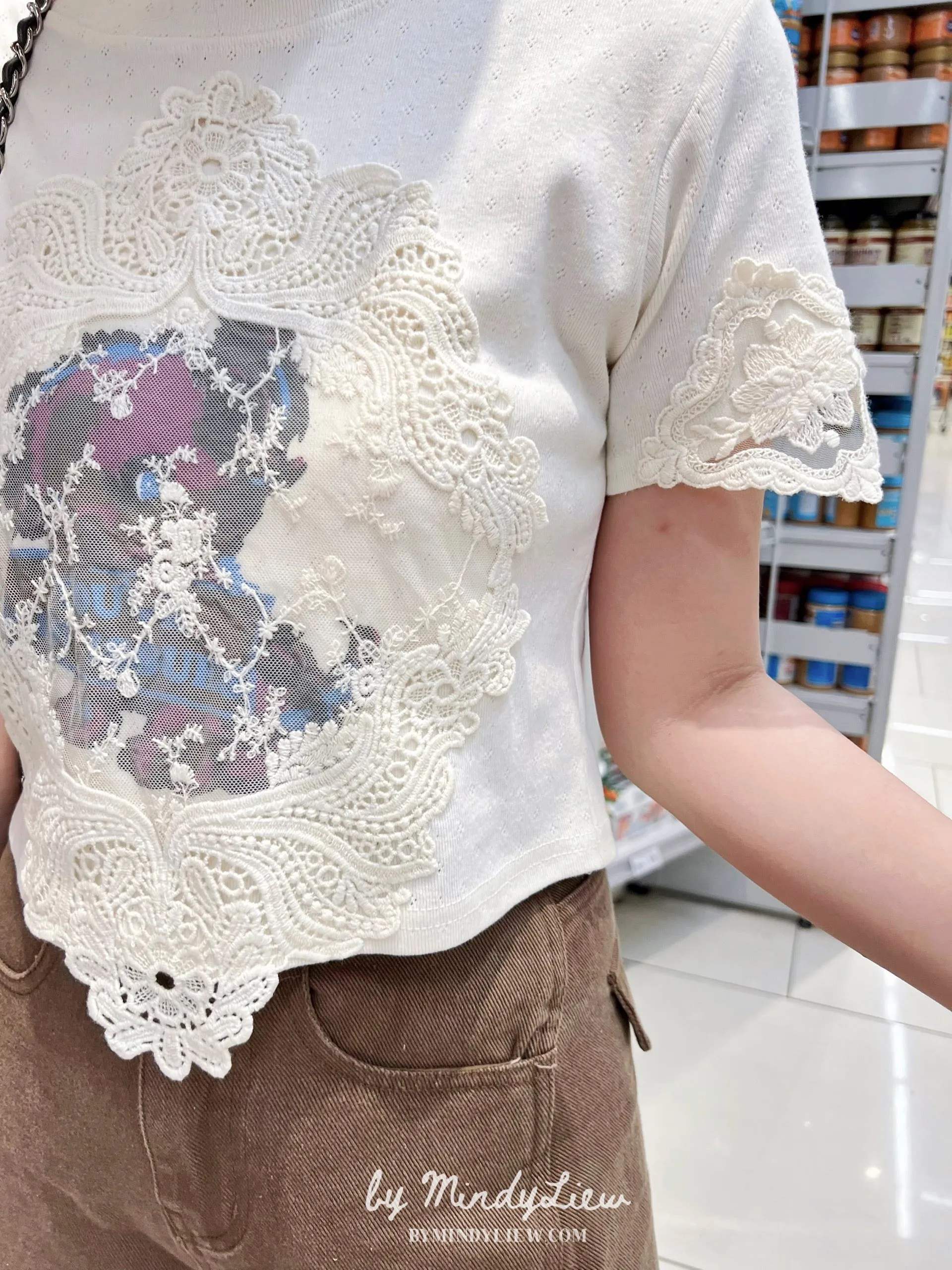 ML24327 Embroidered Lace Knit Top